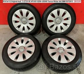 R16 5x112 Original Audi  7J ET35  +205/60 zimné komplety - 1