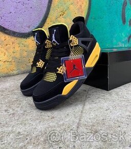 Nike Air Jordan 4 Retro Black Yellow 40 41 42 43 44 45