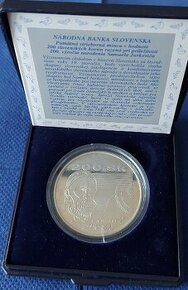 Strieborná pamätná minca 200Sk 1996, Samuel Jurkovič,Bk+prf