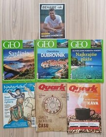 časopisy Geo, Historická Revue, Quark, Behame.sk