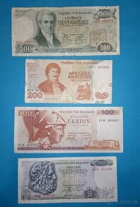 Bankovky ŘECKO - 50-500 Drachma 1978-1996