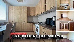 Prenájom - 3 izbový byt 84 m2, Hlboká, Nitra