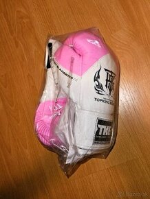 Bielo ruzove boxerske rukavice Top King Muay Thai 6 oz.