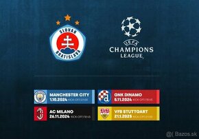 Lístok Slovan BA & Manchester city+ Záhreb, Stuttgart