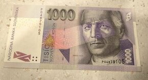 Bankovka 1000Sk ,1999, séria "P" , bankovka TOP stav - 100% - 1