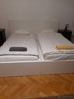 predám postele 2 ks MALM IKEA 90cm + rošt 20 eur