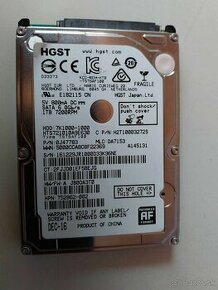 Predám používaný 2,5'' SATA HDD HGST 1TB 7200rpm