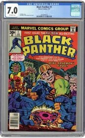 Komiks Black Panther, cislo #1 CGC 7.0, rok vydania 1977