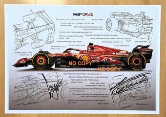 Ferrari F1 SF-24 replika technického výkresu