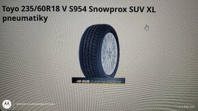 TOYO 235/60 R18 V S954 Snowprox SUV XL zimné pneumatiky