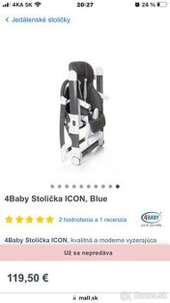 Detska jedálenská stolička ICON