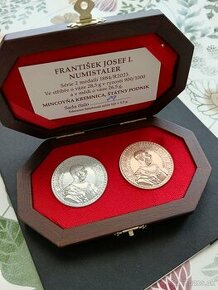 Sada 2x medaile 1884 František J I 100%stav  Original