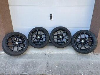 Alu disky čierne 5x100 r17 Škoda + letné pneu Bridgestone - 1