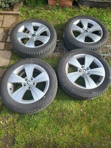 Škoda originál disky TRITON 5x112 + zimné gumy 215/55R17 HXL - 1