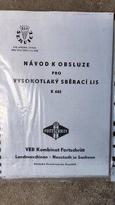 Predám "Návod k obsluze pro vysokot.sběraci lys K442