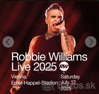 Robbie Williams Viedeň 12.07.25 - 2 kusy sedenie