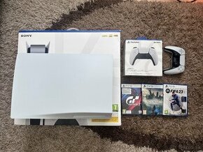 Playstation 5 + 2x Ovládač Dualsense + Hry