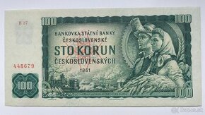 Bankovky ČSSR 100 Kčs 1961 B37 TOP stav UNC