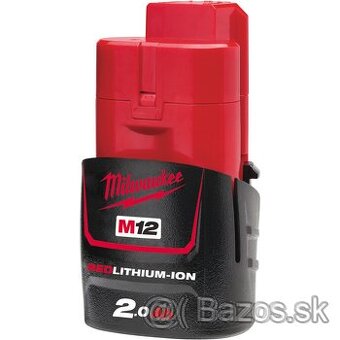 Predám 2ks Milwaukee M12 2.0Ah akumlátorov.M12 B2