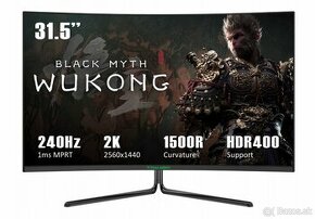 31,5'' CURVED HERNÝ MONITOR 240Hz 1ms HDMI2.1 2K TITAN ARMY