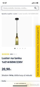 Lampa zavesna flasa.