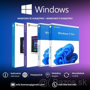 Windows 11 Home/PRO, Windows 10 Home/PRO - Originál licencie