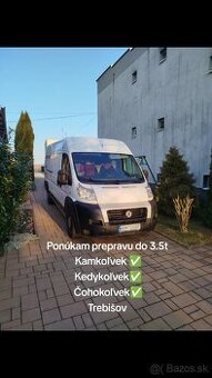 Ponúkam prepravu dodávkou