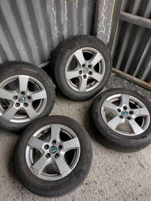 4ks alu disky orig. Škoda 5x100 R14 pneu 6mm 185/60 r14 - 1