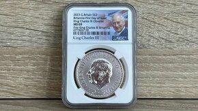 NGC Prvá minca a prvý deň vydania s Charlesom III. 619ks - 1