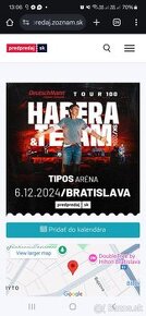 2x listky na koncert Pala Haberu 6.12. v Bratislave