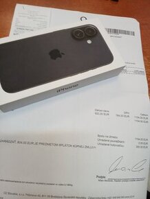 Apple iphone 16 256 gb čierny v záruke 2 roky Novyyy