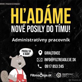 Práca pre internetový obchod - Administratívny pracovník