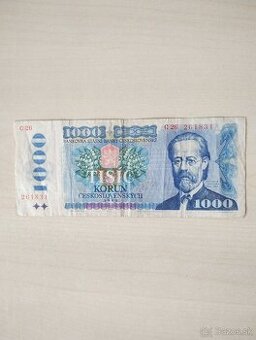 predám staré bankovky  1000 korún 1985,  500 korún 1973