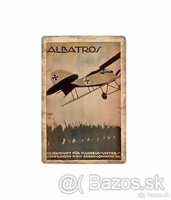 plechová cedule - stíhací letoun Albatros (dobová propaganda - 1