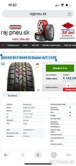 265/65 R17 D693 III Dueler A/T 112S