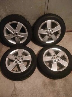 4ks alu disky orig. Škoda 5x112 r16 pneu 7mm 205/55 r16 - 1