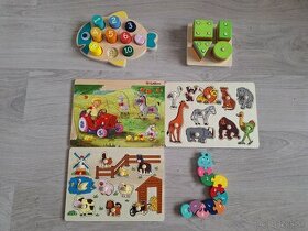 Montessori drevena skladačka/ puzzle - viac kusov - 1