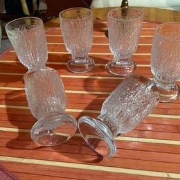 Retro dezertné poháre lisované sklo - 1