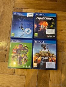 4x Hra PS4  (ABZÛ, MINECRAFT, LEGO DC, BATTLEGROUNDS