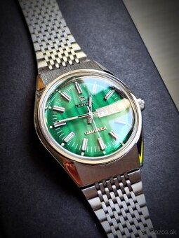 TIMEX Q Diver Reissue GMT - Green & Silver + Originál box