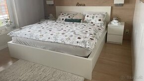 manželská posteľ ikea 180x200+ 2 nočné stolíky