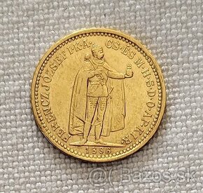 PREDANÁ Zlatá uhorská 10 koruna FJI, 1896 kb, vzácny ročník