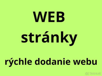 WEB stránky pre SZČO, FIRMY