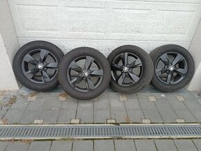 ALU disky Škoda 5x112 r16 ET43 zimné gumy 215/60 R16