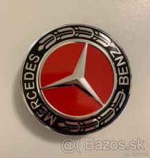 Stredové krytky na disky Mercedes-Benz 75mm červené