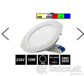 Predám 6ks LED panel 12W kruh-RGB+DUAL WHITE