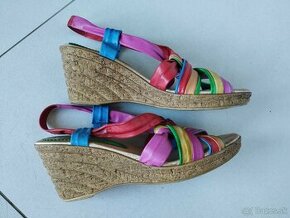 Farebné kožené sandálky veľ. 38 - 1