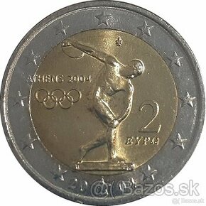 Zberatelská 2 € minca Athens Olimpiáda 2004 (CHYBA VYROBY)