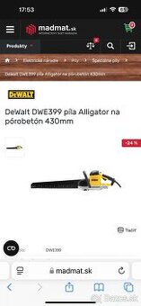 DeWalt DWE399 píla Alligator na pórobetón 430mm