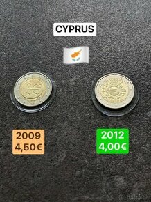 Euromince - pamätné dvojeurové mince CYPRUS